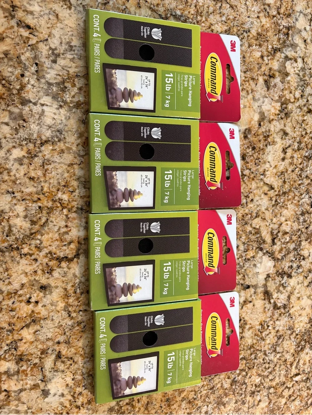 Command Large Picture Hanging Strips - Black (4 Pairs) 4boxes. 16 strips